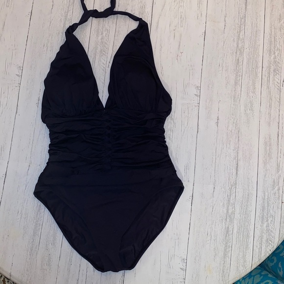 Bleu Rod Beattie Other - NWT Black rouched halter one piece